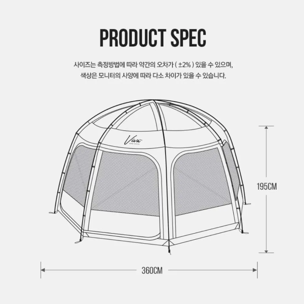 KZM Viva Dome Shelter Prime - Black | Malaysia Camping | Campthering.com