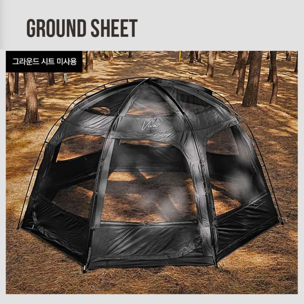 KZM Viva Dome Shelter Prime - Black | Malaysia Camping | Campthering.com