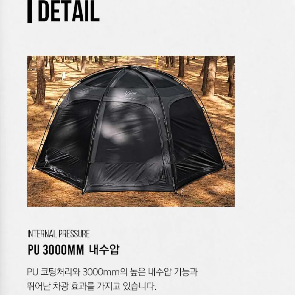 KZM Viva Dome Shelter Prime - Black | Malaysia Camping | Campthering.com